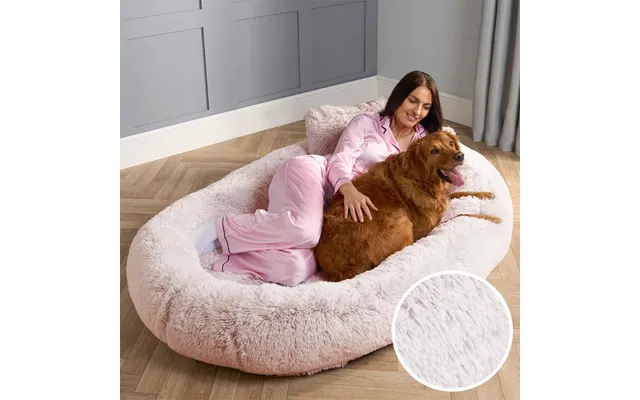 Ohs Fluffy Marl Human Size Pet Bed - Blush