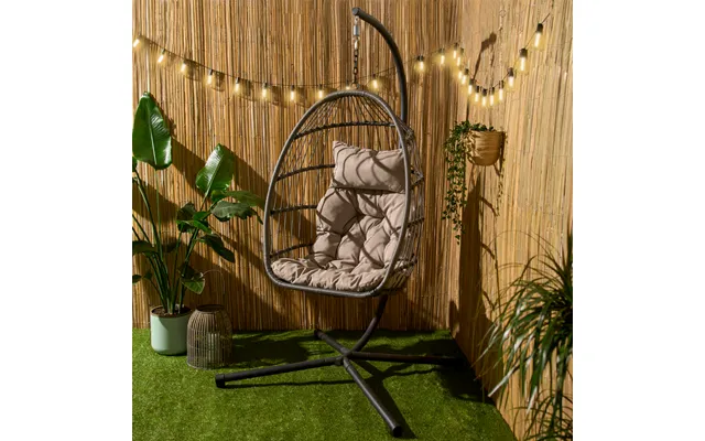 Ohs Foldable Hanging Egg Chair - Grey