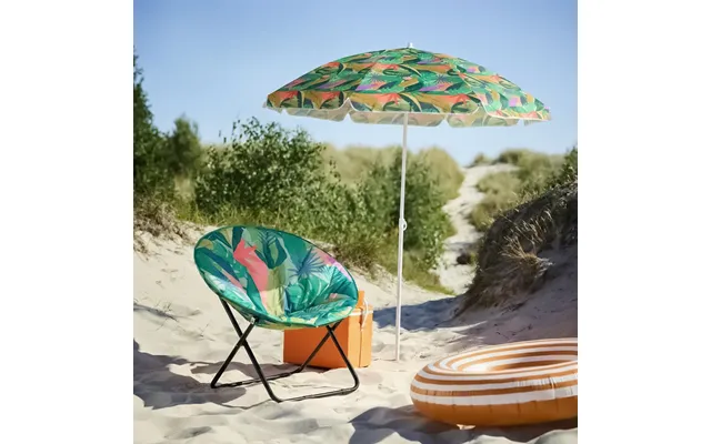 Ohs Foldable Palm Print Moon Camping Chair - Green