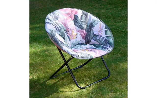 Ohs Foldable Tropical Print Moon Camping Chair - Green