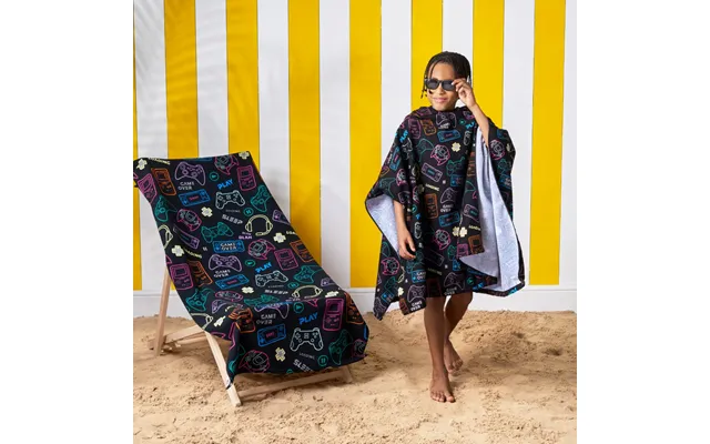 Ohs Gaming Print Beach Poncho Towel - Black product image