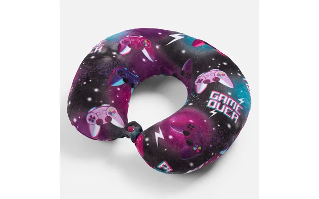 Ohs Gaming Print Travel Neck Pillow - Purple Black
