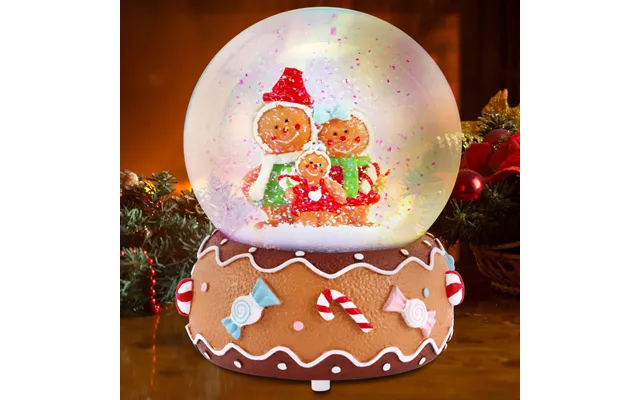 Ohs Gingerbread Family Light Up Musical Snow Globe - Multi