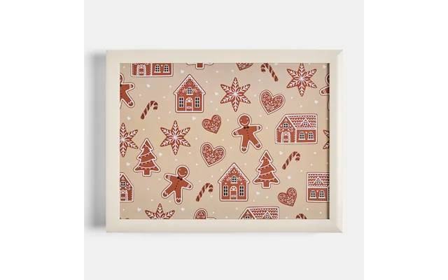 Ohs Gingerbread Print Lap Tray - Natural