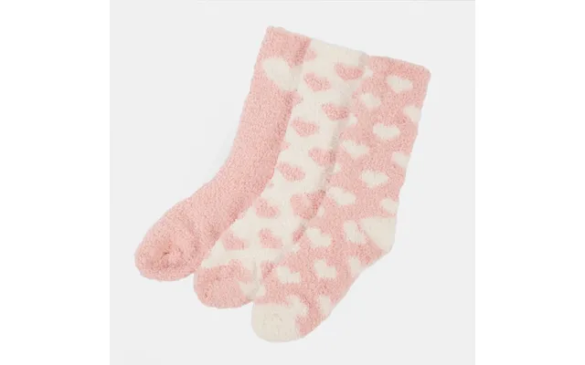 Ohs Heart Fluffy Fleece Socks, Blush - 3 Pack product image