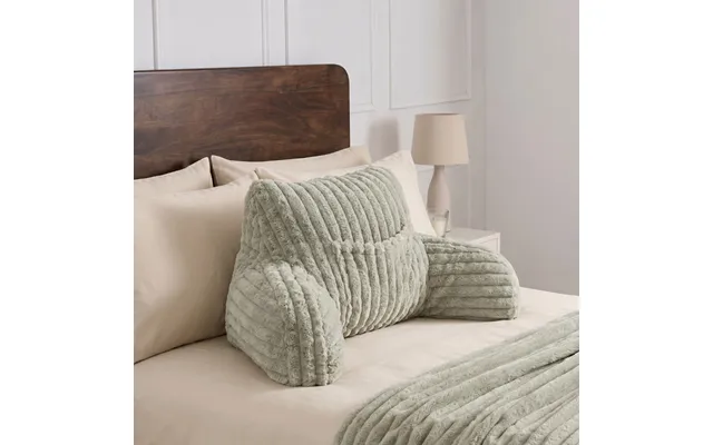 Ohs Heatable Ribbed Faux Fur Cuddle Cushion - Sage