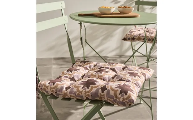 Ohs Indoor Outdoor Tile Print Seat Pads, Natural - 40 X 40cm