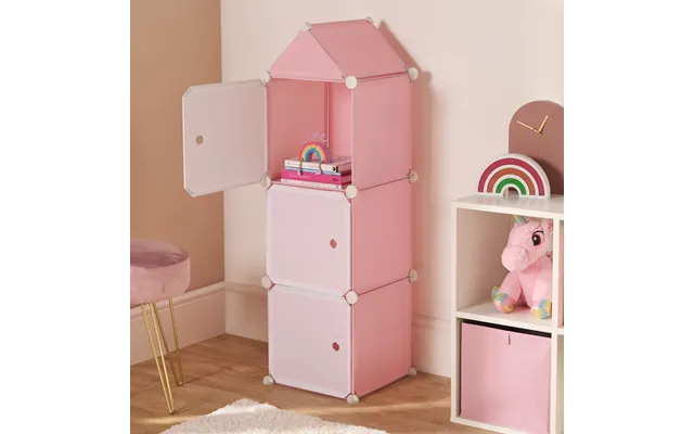 Ohs Kids 3 Cube Castle Storage Tower - Pink