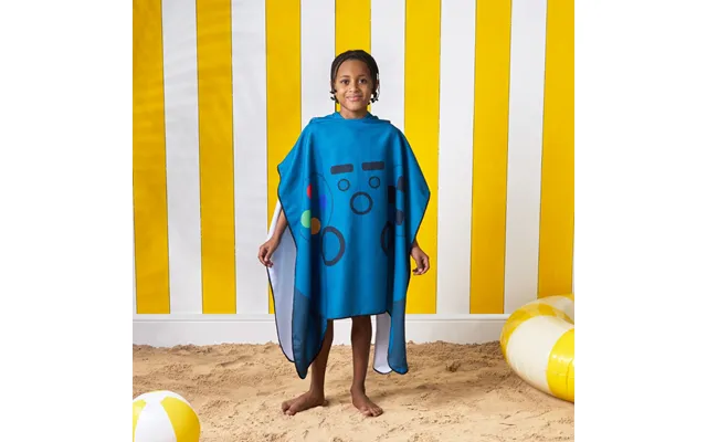 Ohs Kids Game Controller Poncho Towel - Blue