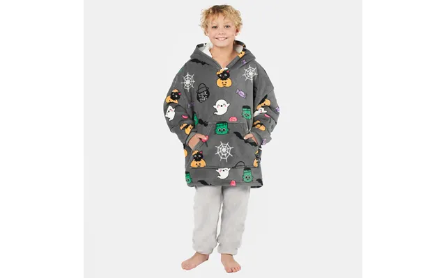 Ohs Kids Halloween Print Hoodie Blanket - Charcoal product image
