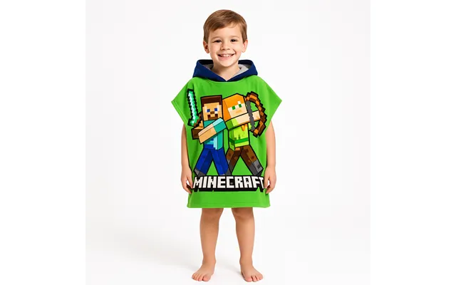 Ohs Kids Minecraft Towel Poncho - Green