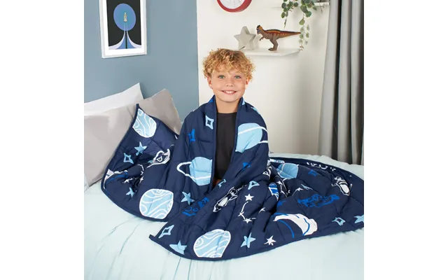 Ohs Kids Teddy Fleece Space Weighted Blanket, Navy - 3kg product image