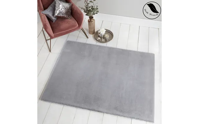 Ohs Large Faux Fur Super Soft Shaggy Floor Rug, Silver Grey - 120 X 160cm