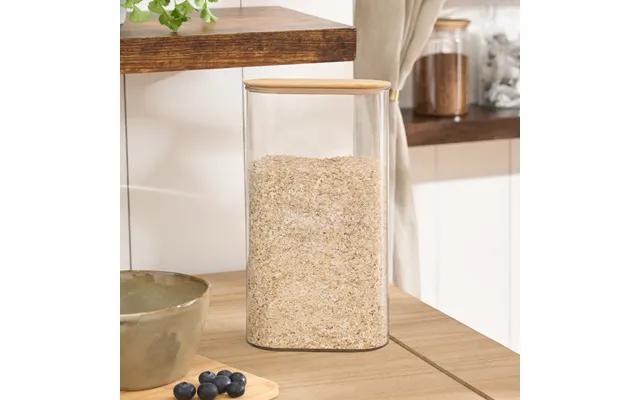 Ohs Large Plastic Oval Storage Container With Bamboo Lid - Clear
