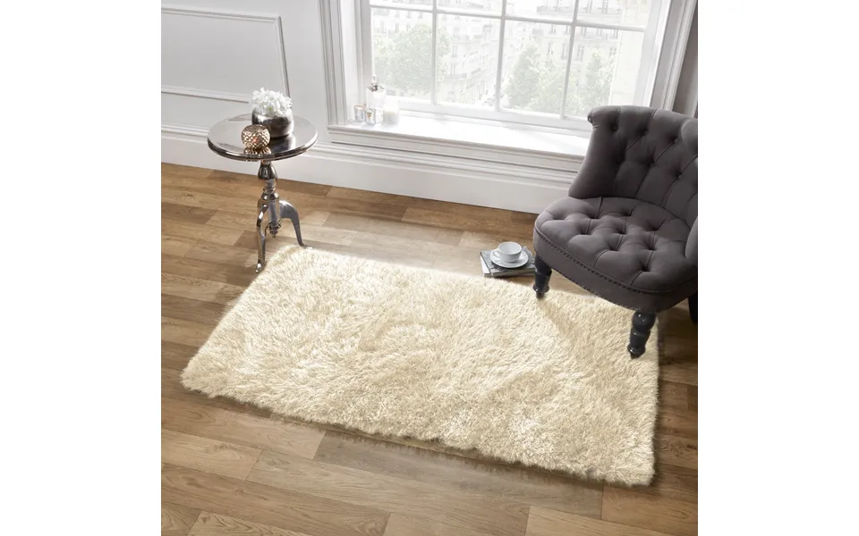 Ohs Large Shaggy Soft Floor Rug 5cm Pile, Cream - 80 X 150cm