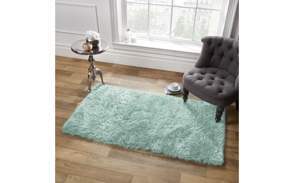 Ohs Large Shaggy Soft Floor Rug 5cm Pile, Duck Egg Blue - 120 X 170cm