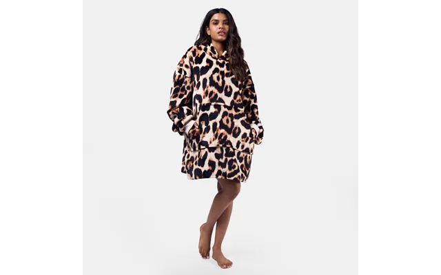 Ohs Leopard Print Hoodie Blanket - Natural