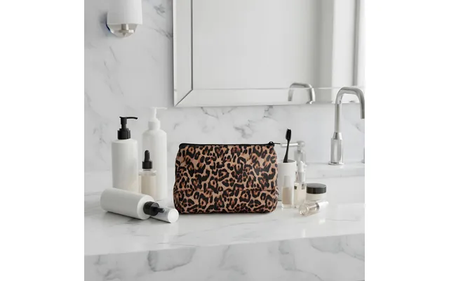 Ohs Leopard Print Travel Wash Bag - Natural product image
