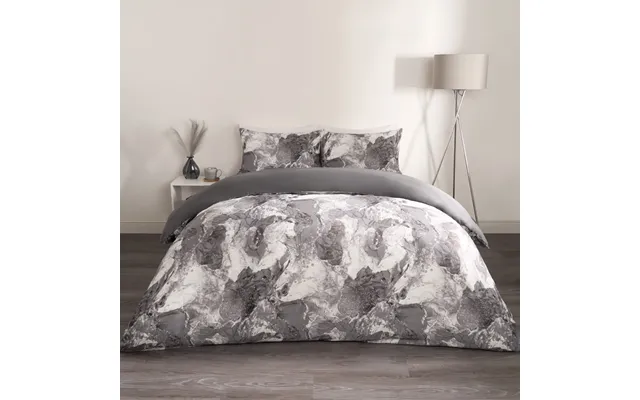 Ohs Marble Print Duvet Set, Grey White - King