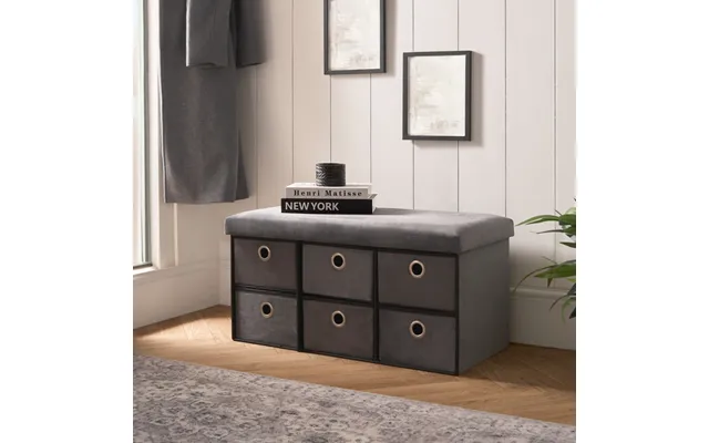 Ohs Matte Velvet 6-drawer Storage Chest - Charcoal