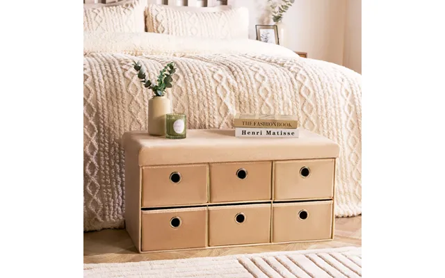 Ohs Matte Velvet 6-drawer Storage Chest - Natural