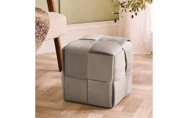 Ohs Matte Velvet Footstool - Natural