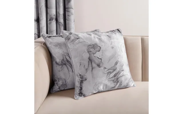 Ohs Matte Velvet Marble Print Cushion Covers, Grey - 45 X 45cm