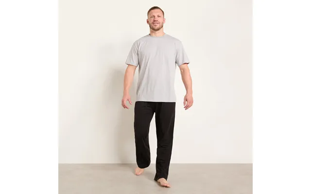Ohs Men's 2 Pack Pyjama Bottoms, Black Grey - Small