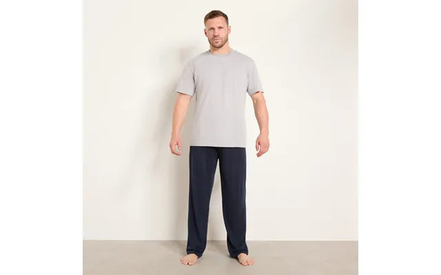 Ohs Men's 2 Pack Pyjama Bottoms, Navy Grey - Medium