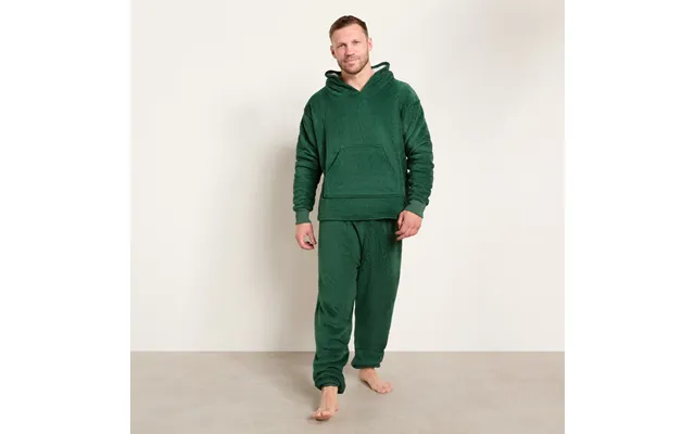 Ohs Men's Fleece Hoodie Loungewear Set, Forest Green - Small