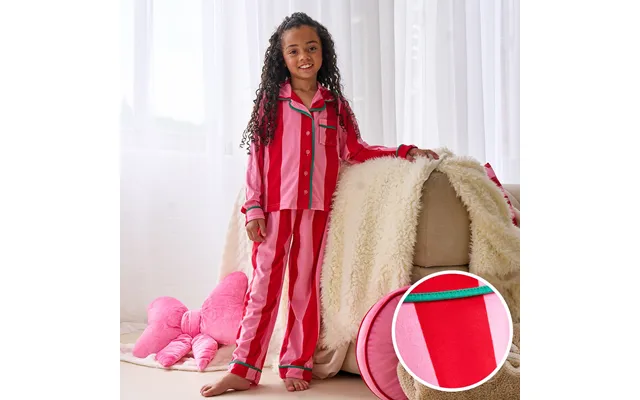 Ohs Mini Me Candy Stripe Button Through Pyjama Set, Pink - 5-6 product image