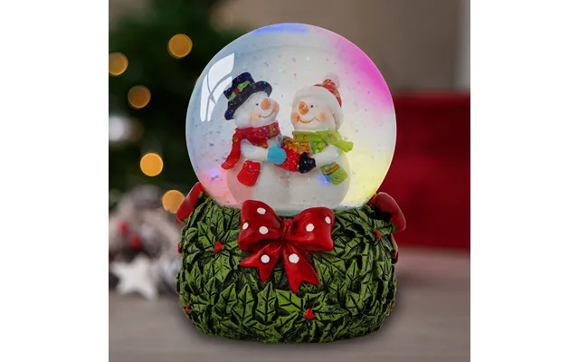 Ohs Mr & Mrs Snowman Light Up Musical Snow Globe - Multi