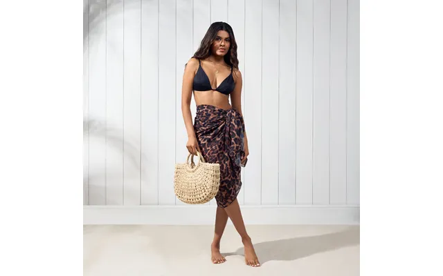 Ohs Multi Style Leopard Print Beach Sarong - Natural