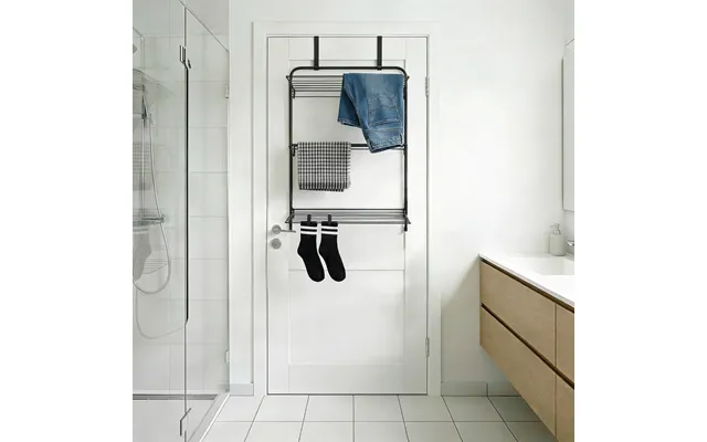 Ohs Over The Door Tiered Foldable Drying Rack - Black product image