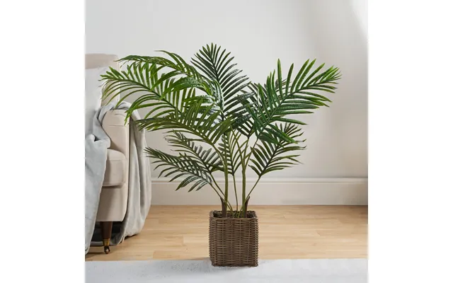 Ohs Palm Leaf Tree In Basket, Green - 110cm