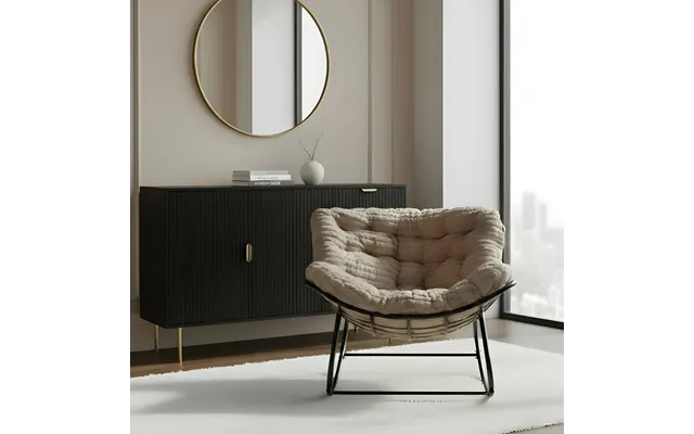 Ohs Ribbed Faux Fur Rocking Chair - Natural