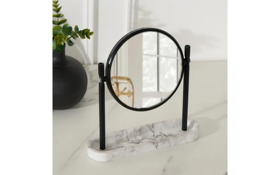 Ohs Round Mirror - White Marble
