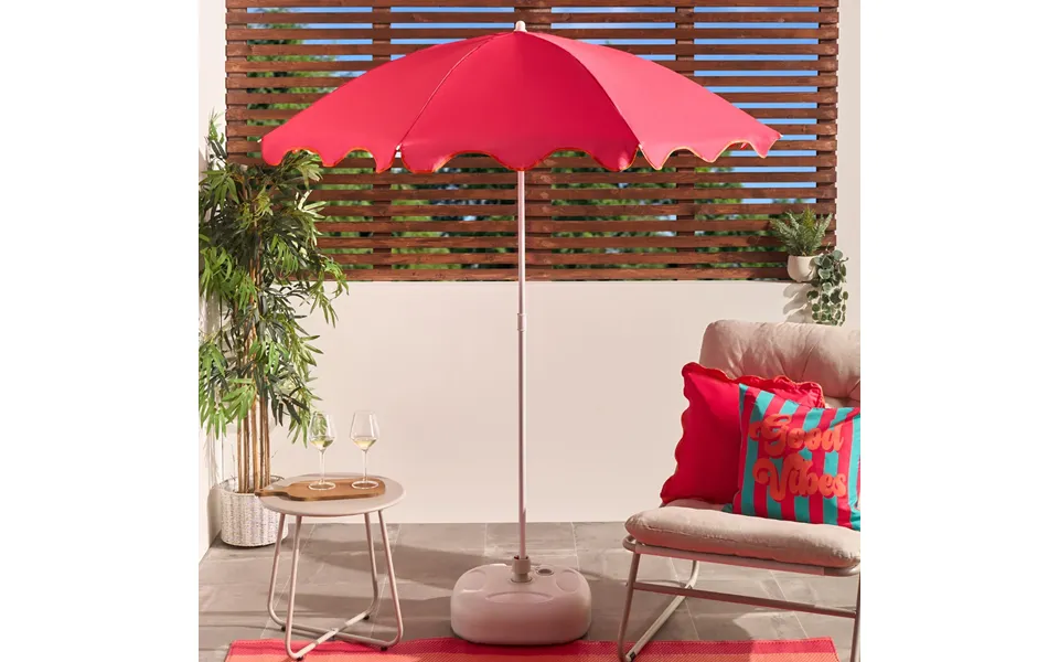 Ohs Scallop Edge Outdoor Parasol - Pink Orange