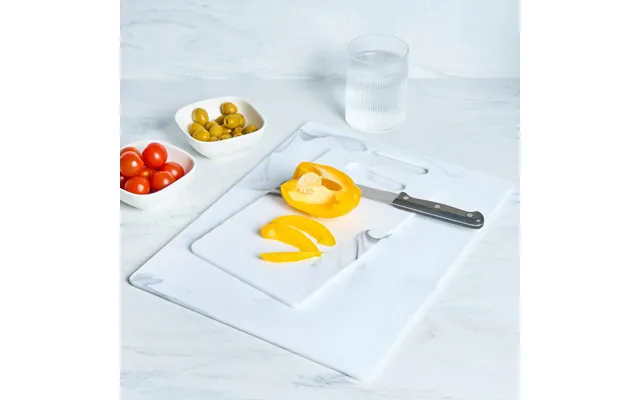 Ohs Set Of 2 Marble Chopping Boards - White Marble