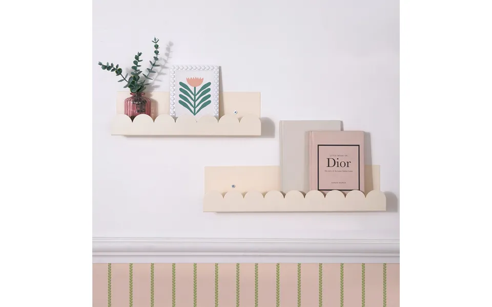Ohs Set Of 2 Scallop Shelves - Cream