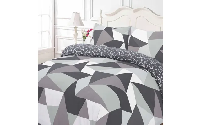 Ohs Shapes Geometric Duvet Cover Bedding Set, Black Grey - Single