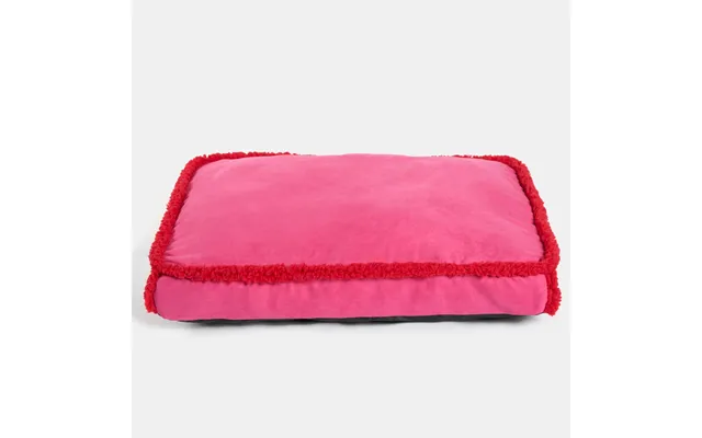 Ohs Sherpa Binded Rectangle Pet Mat, Pink Red - Medium
