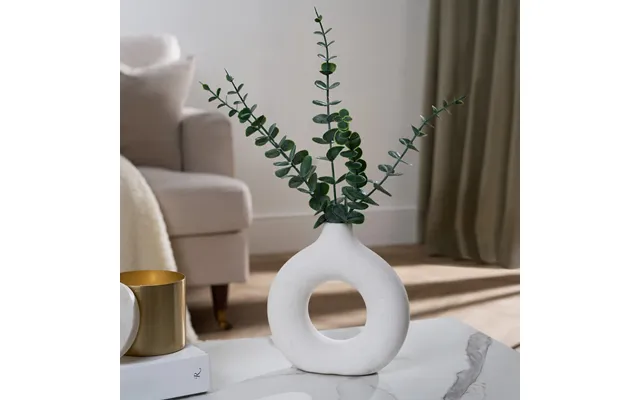 Ohs Small Eucalyptus In Ceramic Vase - Natural