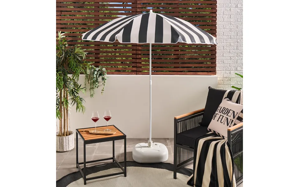 Ohs Stripe Print Outdoor Parasol - Monochrome