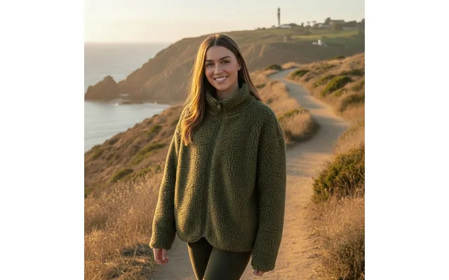 Ohs Teddy Full Zip Fleece, Khaki - Large Extra Large