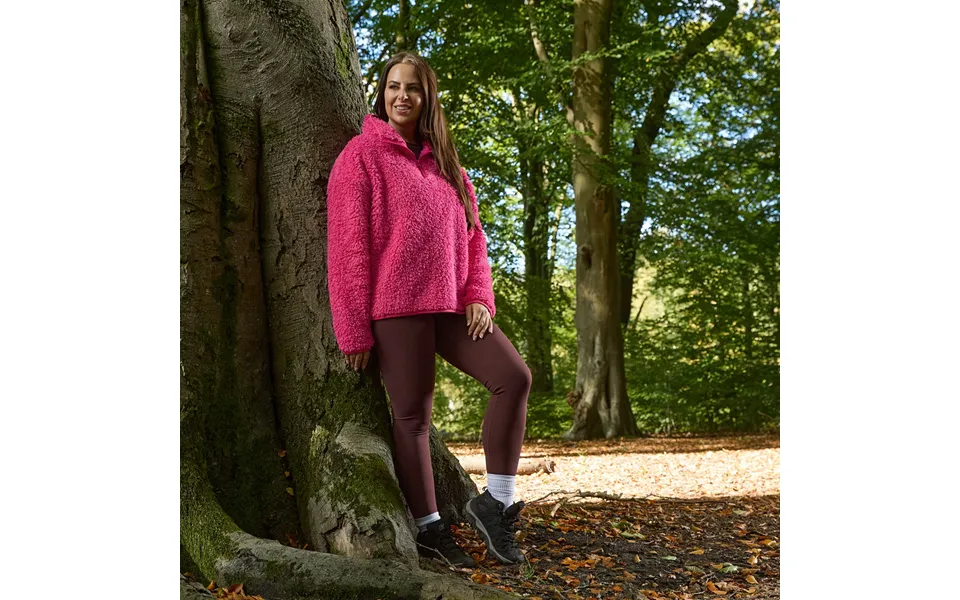 Ohs Teddy Half Zip Fleece, Pink - Large Extra Large