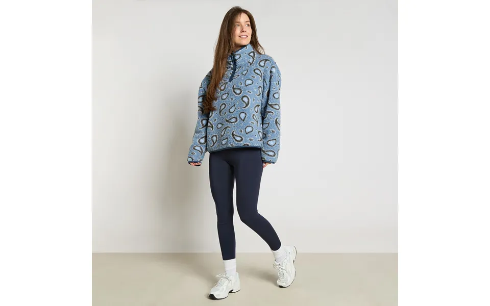 Ohs Teddy Paisley Print Half Zip Fleece, Blue - Large Extra Large