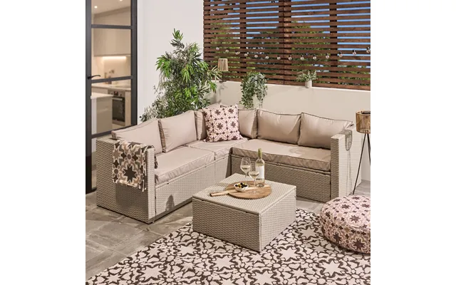 Ohs Tuscany 5 Seater Rattan Sofa Set - Natural product image