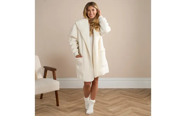 Ohs Waterfall Teddy Fleece Cardigan, Cream - S M product image