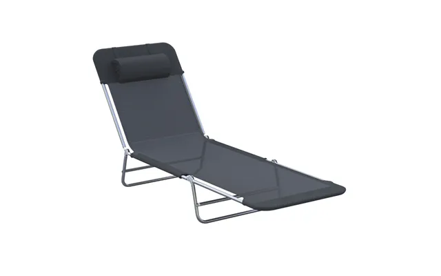 Outsunny Garden Recliner Adjustable Sun Lounger - Black